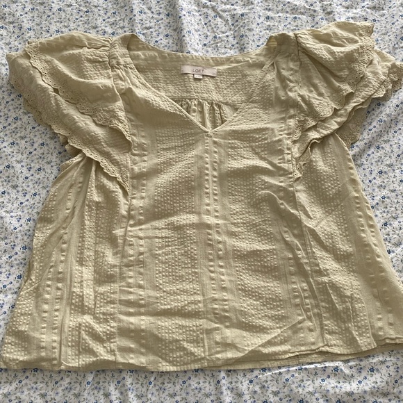 Loft Short Sleeve Ruffle Top - Picture 1 of 4